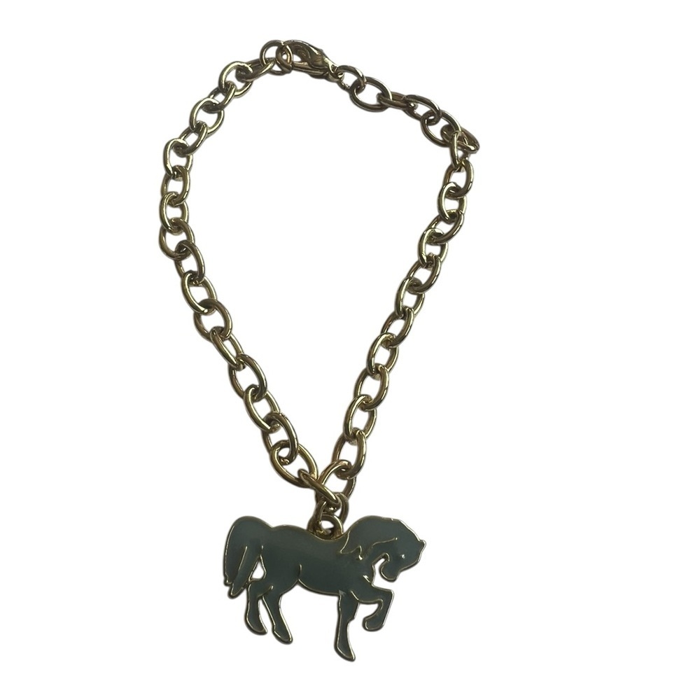 Vintage Gold Horse Charm Bracelet